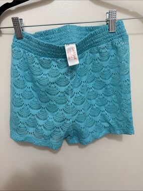Cat & Jack Teal Crochet Lace Women's Athletic Shorts